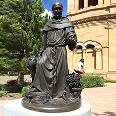 religious figure life size Saint Francis bronze statue